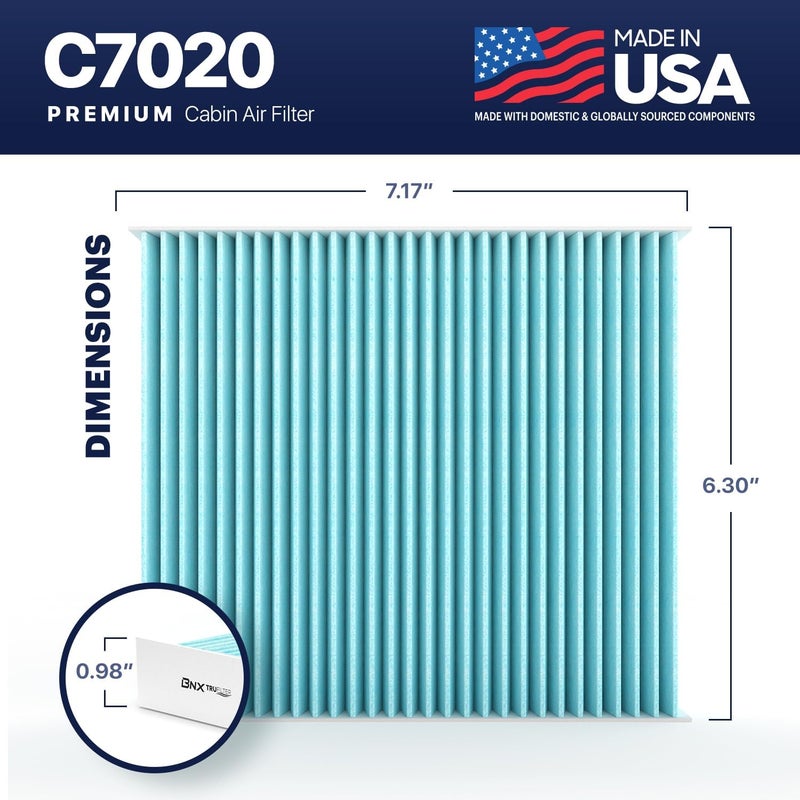 BNX TruFilter C7020 Cabin Air Filter, HEPA 99.97%, Compatible With Kia Soul - Image 3